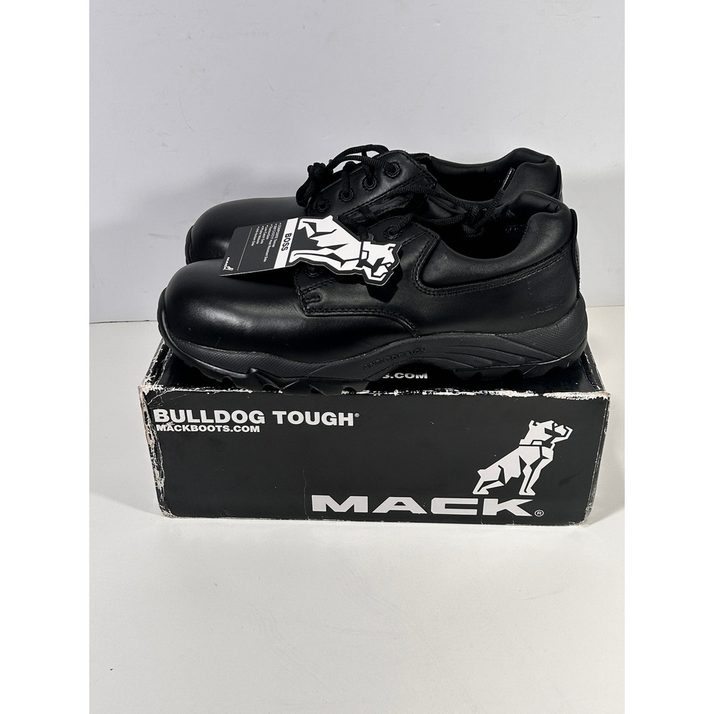 Mack Boss Black Leather Composite Toe Safety Work Shoes MKBOSS-BBF Mens 10.5 W